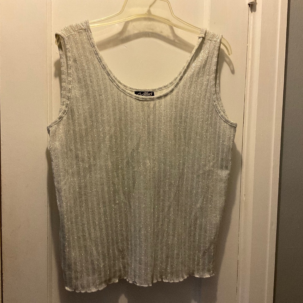 Sue Blue, white and silver tank